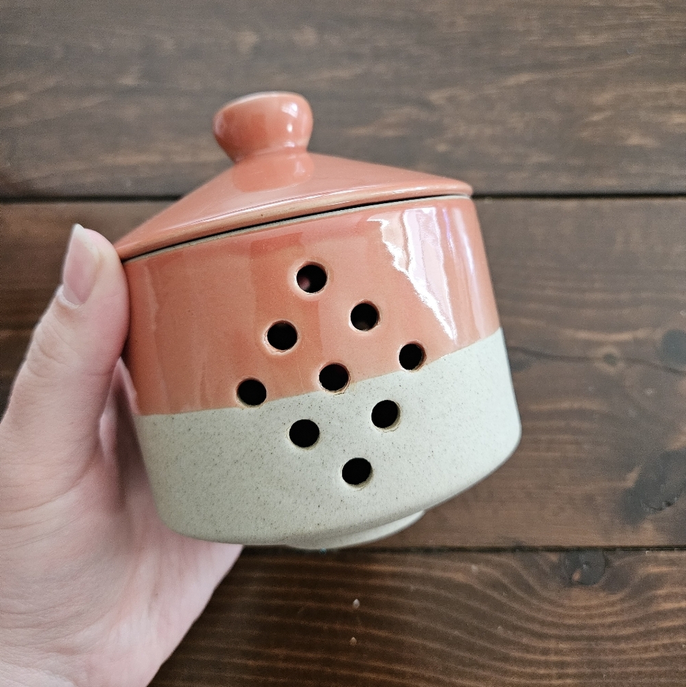 Danica Heirloom Solar Clay Terracotta Garlic Keeper Jar New in a Box 4in x 4.5in